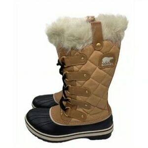 Sorel Tofino Cate NL 1937-374 Tan Tall Winter Waterproof Snow Boots Women Size 5